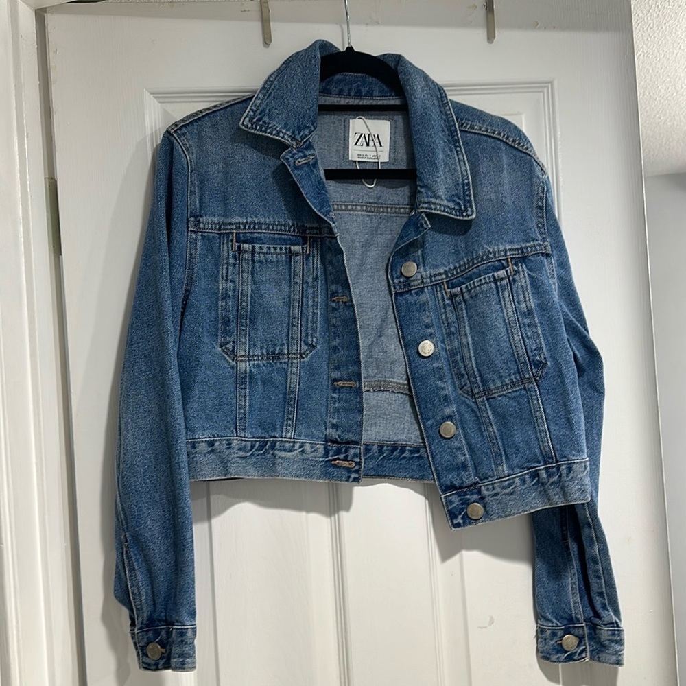 Zara Cropped Denim Jacket S